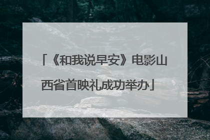 《和我说早安》电影山西省首映礼成功举办