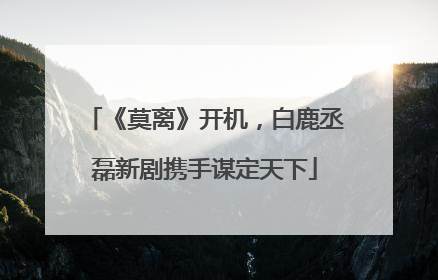 《莫离》开机，白鹿丞磊新剧携手谋定天下
