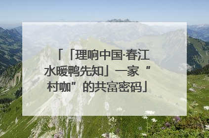 「理响中国·春江水暖鸭先知」一家“村咖”的共富密码