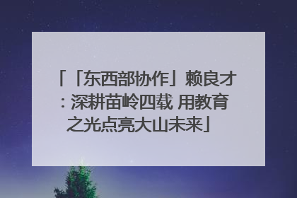 「东西部协作」赖良才：深耕苗岭四载 用教育之光点亮大山未来