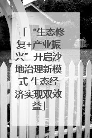 “生态修复+产业振兴”开启沙地治理新模式 生态经济实现双效益