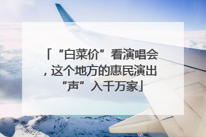 “白菜价”看演唱会，这个地方的惠民演出“声”入千万家