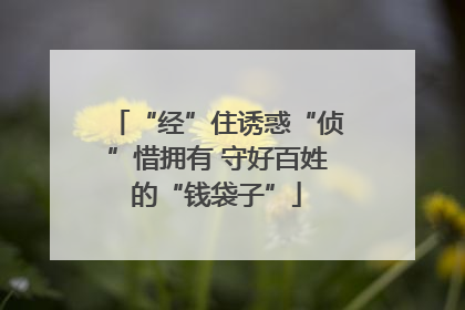 “经”住诱惑“侦”惜拥有 守好百姓的“钱袋子”