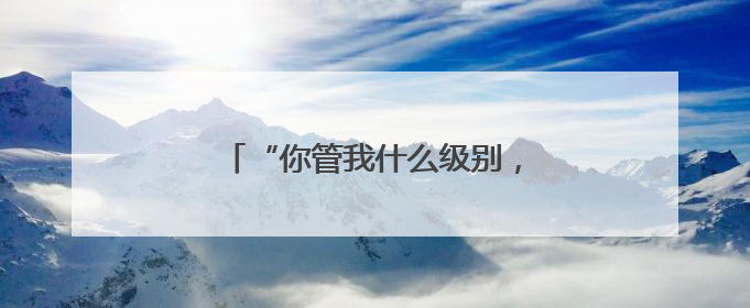 “你管我什么级别，能抓你的级别！”