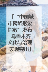 “中国城市网络形象指数”发布 乌鲁木齐文化与治理表现突出