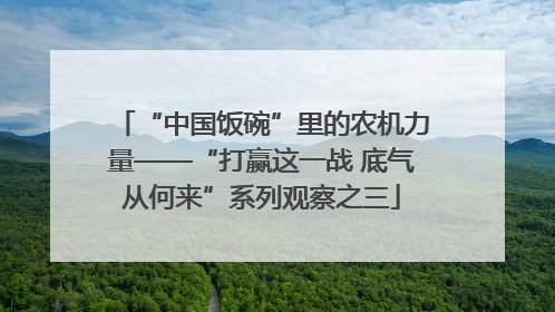 “中国饭碗”里的农机力量——“打赢这一战 底气从何来”系列观察之三