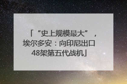 “史上规模最大”，埃尔多安：向印尼出口48架第五代战机