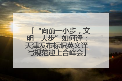 “向前一小步，文明一大步”如何译：天津发布标识英文译写规范迎上合峰会