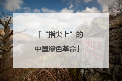 “指尖上”的中国绿色革命
