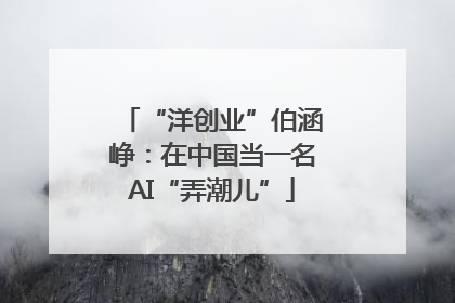 “洋创业”伯涵峥：在中国当一名AI“弄潮儿”