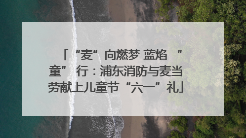 “麦”向燃梦 蓝焰 “童” 行：浦东消防与麦当劳献上儿童节“六一”礼