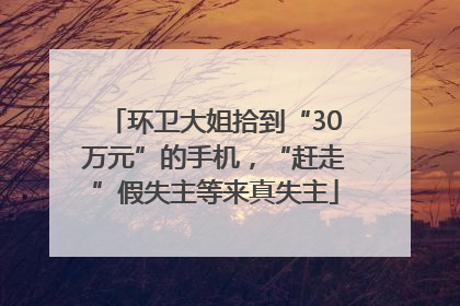 环卫大姐拾到“30万元”的手机，“赶走”假失主等来真失主