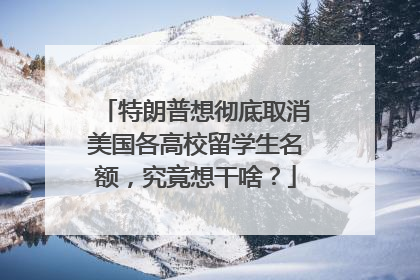 特朗普想彻底取消美国各高校留学生名额，究竟想干啥？