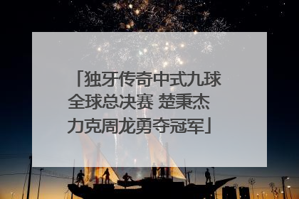 独牙传奇中式九球全球总决赛 楚秉杰力克周龙勇夺冠军