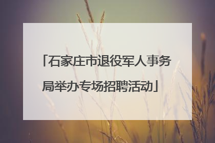 石家庄市退役军人事务局举办专场招聘活动
