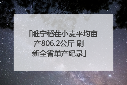 睢宁稻茬小麦平均亩产806.2公斤 刷新全省单产纪录