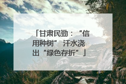 甘肃民勤：“信用种树” 汗水浇出“绿色存折”