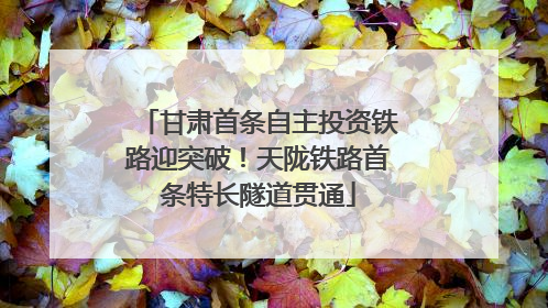 甘肃首条自主投资铁路迎突破！天陇铁路首条特长隧道贯通