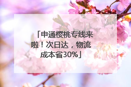申通樱桃专线来啦！次日达，物流成本省30%