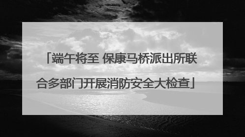 端午将至 保康马桥派出所联合多部门开展消防安全大检查