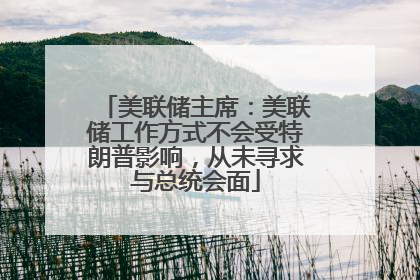美联储主席：美联储工作方式不会受特朗普影响，从未寻求与总统会面