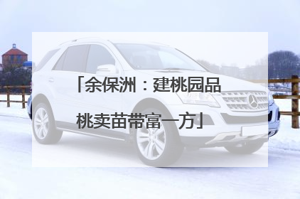 余保洲：建桃园品桃卖苗带富一方