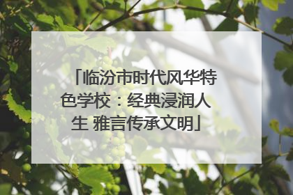 临汾市时代风华特色学校：经典浸润人生 雅言传承文明