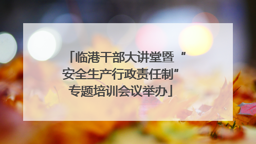 临港干部大讲堂暨“安全生产行政责任制”专题培训会议举办