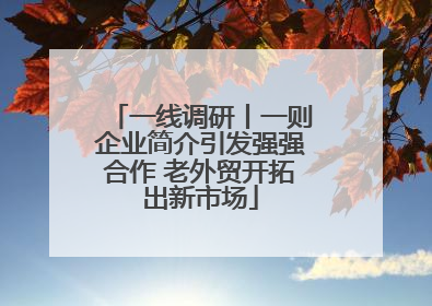 一线调研丨一则企业简介引发强强合作 老外贸开拓出新市场