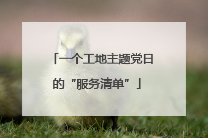 一个工地主题党日的“服务清单”