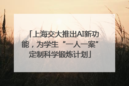 上海交大推出AI新功能，为学生“一人一案”定制科学锻炼计划