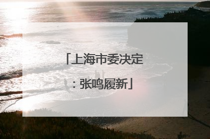 上海市委决定：张鸣履新