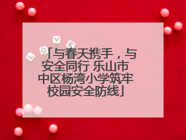 与春天携手，与安全同行 乐山市中区杨湾小学筑牢校园安全防线