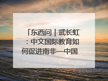 东西问｜武长虹：中文国际教育如何促进南非—中国人文交流？