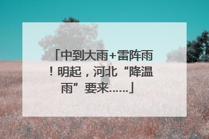 中到大雨+雷阵雨！明起，河北“降温雨”要来……