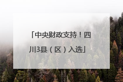 中央财政支持！四川3县（区）入选