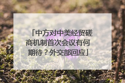 中方对中美经贸磋商机制首次会议有何期待？外交部回应