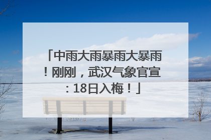 中雨大雨暴雨大暴雨！刚刚，武汉气象官宣：18日入梅！
