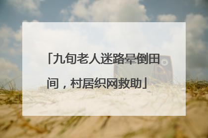 九旬老人迷路晕倒田间，村居织网救助