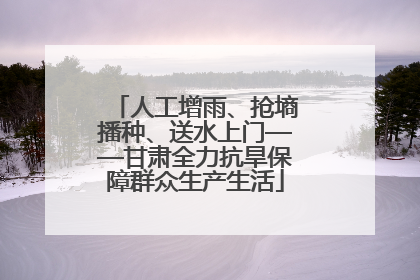 人工增雨、抢墒播种、送水上门——甘肃全力抗旱保障群众生产生活