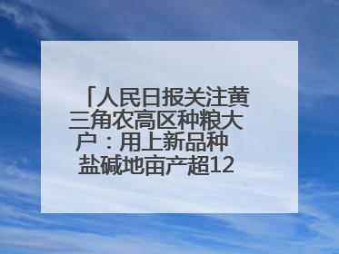 人民日报关注黄三角农高区种粮大户：用上新品种 盐碱地亩产超1200斤