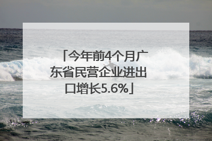 今年前4个月广东省民营企业进出口增长5.6%