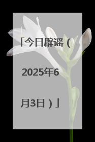 今日辟谣（2025年6月3日）