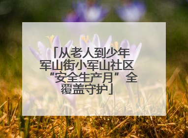 从老人到少年 军山街小军山社区“安全生产月”全覆盖守护