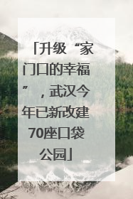升级“家门口的幸福”，武汉今年已新改建70座口袋公园