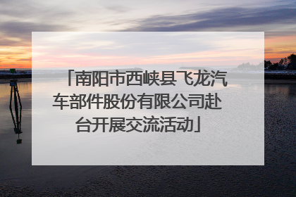 南阳市西峡县飞龙汽车部件股份有限公司赴台开展交流活动