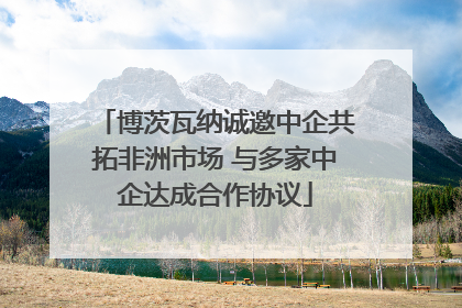 博茨瓦纳诚邀中企共拓非洲市场 与多家中企达成合作协议