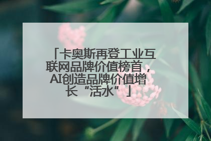 卡奥斯再登工业互联网品牌价值榜首，AI创造品牌价值增长“活水”