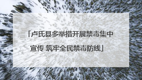 卢氏县多举措开展禁毒集中宣传 筑牢全民禁毒防线