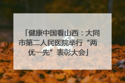 健康中国看山西：大同市第二人民医院举行“两优一先”表彰大会